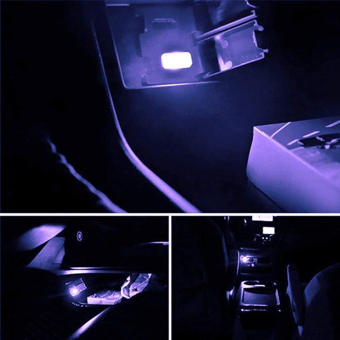 iJDMTOY Purple Magenta USB Plug-in Miniature/Nano LED Car Interior Ambient Accent Lighting Kit