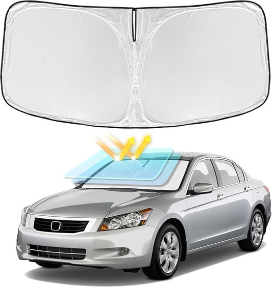 for Honda Accord 2008-2012 Windshield Sun Shade - 4 Layers Car Sunshades for Front Windows Shade Cover Custom Fit Accord 8th Gen Sun Visor 250T Retractable Shade Blocks UV Rays Car Accessories
