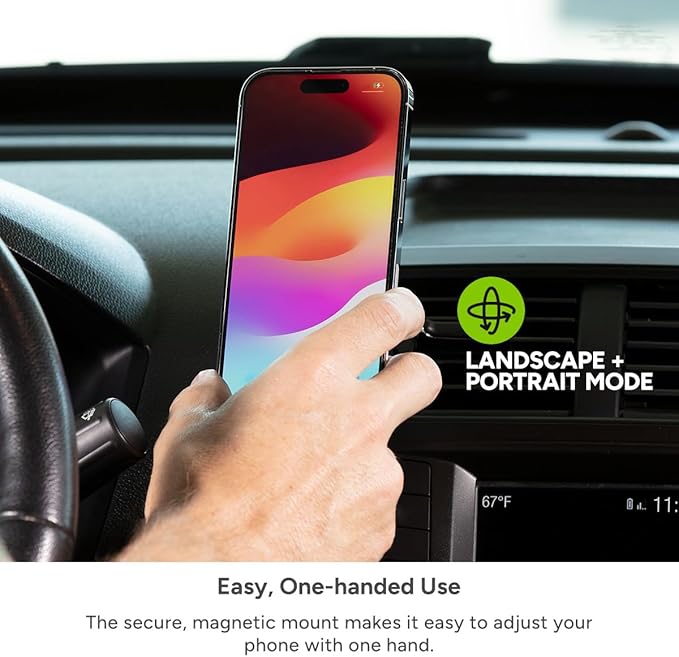 Mophie Snap+ Wireless Charging Vent Mount – MagSafe Compatible, Fast 7.5W Charging, Universal Fit, Adjustable Arm, Secure Twist-Lock, Compatible with iPhone 16, 15, 14, 13 & 12 Series, Black