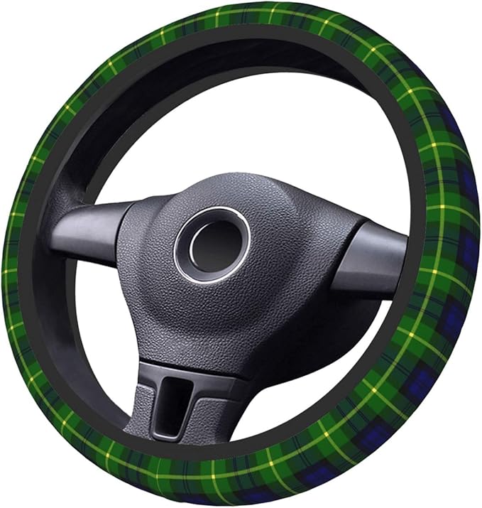 Thickened Elastic Steering Wheel Cover, Gordon Scottish Plaid Printed Tartan Ultra, Soft, Breathable, Fit for Cars, SUVs, Trucks, Stylish Comfortable Grip