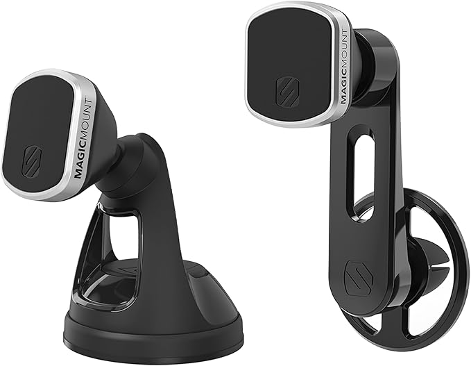 Scosche MM2VP2WDSR-XC0 MagicMount™ Pro Magnetic Car Phone Holder Bundle for Air Vent and Window or Dashboard - Strong Magnetic Mount for iPhone and Android - 360° Adjustable Secure Cell Phone Mounts