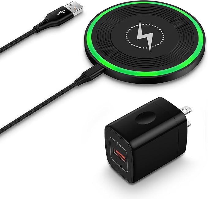 Android Wireless Charger Fast Charging Pad for Motorola Edge/Razr 2025 2024,Moto G Stylus/Power 2025,Razr 50 Ultra,Wireless Samsung Phone Charger Station 15W for Galaxy S24/S23/S22 with QC Adapter