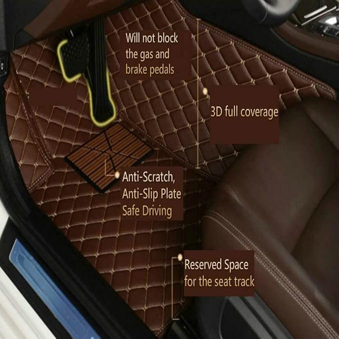 Customize Car Floor Mats for 99% Sedan SUV Sports Car All Weather Leather Full Coverage Waterproof Non-Slip Vehicle Lining Pads (Green)