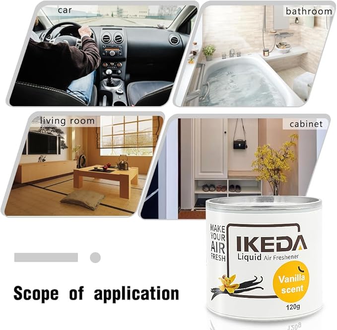 Car Air Freshener: Vanilla Scents | Car Fresheners | Strong Fragrance | Smoke Smell Remover | Liquid Cans Freshener | For Auto Home | 120g | 1 pack