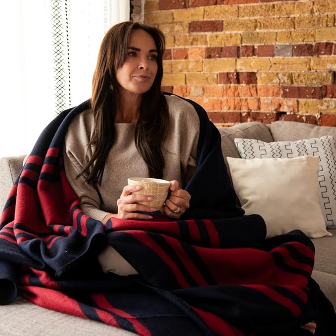 Arcturus Rainier Wool Blanket - Warm, Heavy, Washable, Bed Blanket | Great for Home & Camping (Lava Canyon, King)
