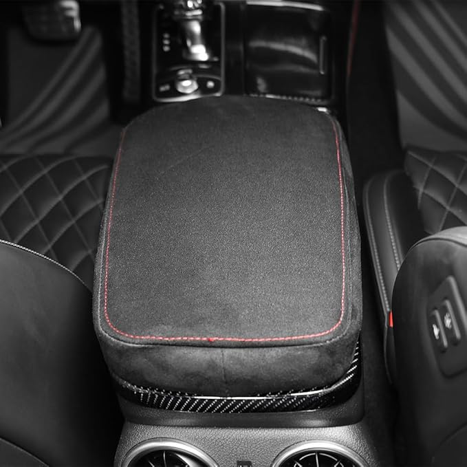 Armrest Box Cover Center Console Pad Waterproof Memory Foam Armrest Cushion Covers Compatible with KIA Stinger 2018-2023-Black