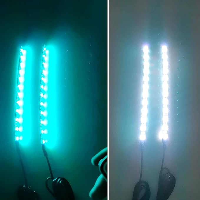 2Pcs 6LEDs Motorcycle LED Light Strips- RGB Multi-Color Accent Glow Neon Ground Effect Lights lamp for Motorcycle led Light Kits,ATV Car Golf cart LED Underglow Strip Lights