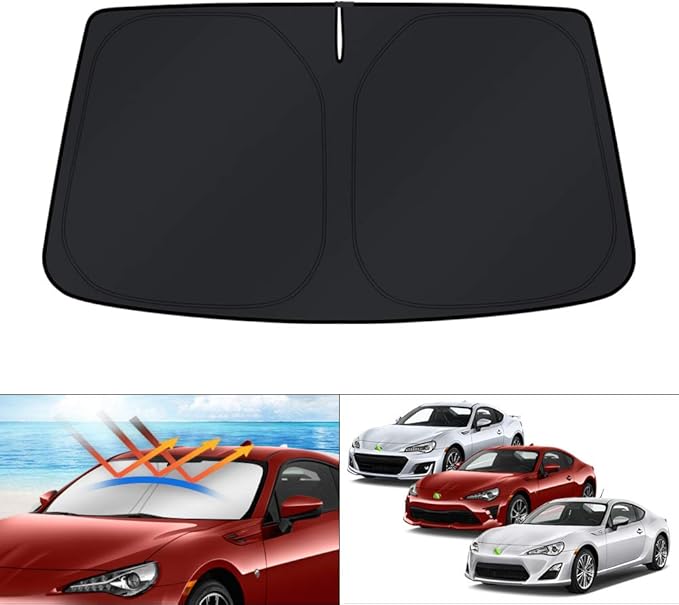 KUST Windshield Sun Shade for 2017-2020 2021 Toyota 86/2022 2023 Toyota GR86 Window Shades for 2013-2022 2023 Subaru BRZ/2012-2016 Scion FR-S FRS Accessories Blocks UV Rays Keep Cars Cooler