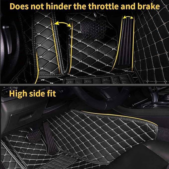 Custom Making Car Floor Mats Compatible for 2000-2025 All Mode Sedan SUV Sports Car Full Coverage Cute Pads Protection Non-Slip Leather Floor Liners (Purple)