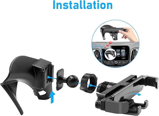 Compatible with Chevy Malibu Phone Holder Mount 2017-2022 for Car Air Vent,Malibu Cell Phone Mount Anti-Shake,9th Gen Malibu Phone Holder Mount-360 Degree Rotation Malibu Vent Phone Stand,Black