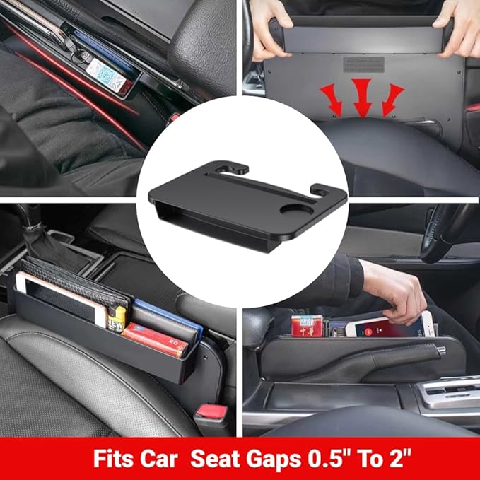 2 In 1 Steering Wheel Desk, Universal Steering Wheel Tray Table With Seat Gap Filler Organizer in Between Seat Organizer Car Food Tray For Laptop, Eating, Writing Work Road Trip