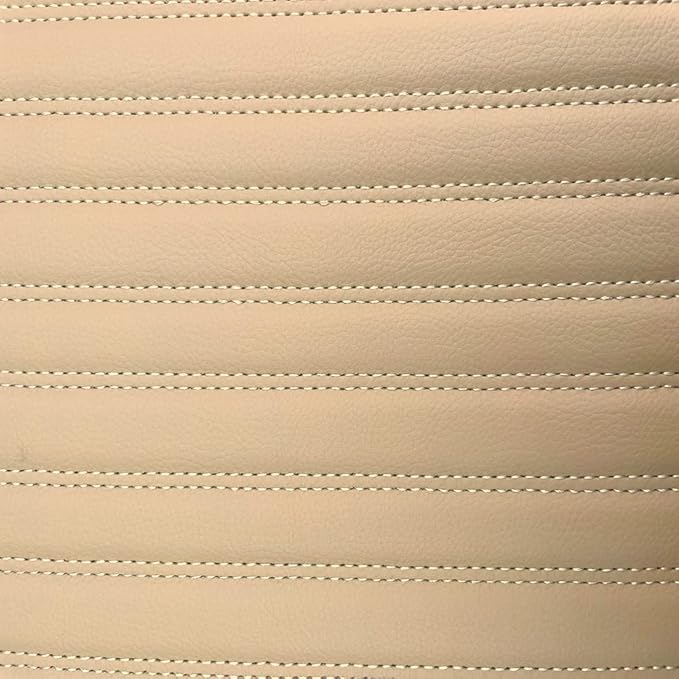 Custom Personalized Floor Mats for Cars - Luxury Full Coverage All Weather Mats, Anti-Slip Leather Mat Set, Fit for 99% of Cars, SUVs & Trucks (Beige, B-Strip Shape)