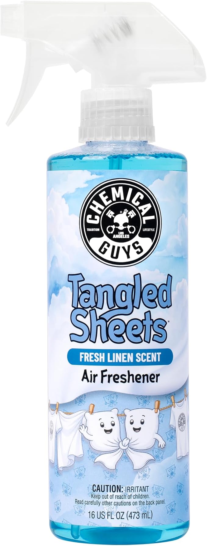 Chemical Guys Tangled Sheets Fresh Linen Scent Air Freshener Spray and Odor Eliminator, Clean Fabric Inspired Spray for Home, Office, Bathroom, Dorm, and Car Interior - 16 Fl Oz