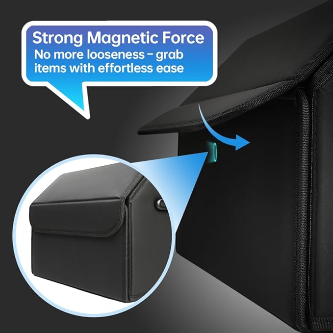 Car Trunk Organizer, Leather Material, Sturdy and Durable, Waterproof and Stain-Resistant Surface, Wipes Clean Easily, Collapsible to Save Space, Say Goodbye to Clutter, for SUVs & Sedans