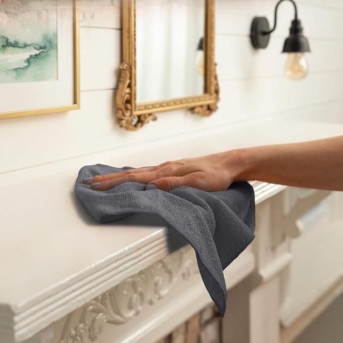 Avalon Towels Microfiber Cleaning Cloths (Value Pack of 100) - Size 12 x 12 Inches, Highly Absorbent Cleaning Rags, Lint Free, Reusable and Washable, Microfiber Towels for Cars