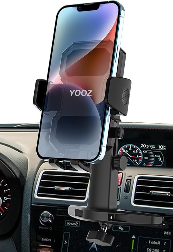 CD Slot Phone Holder for Car [Height Adjustable] Car Phone Holder CD Player Mount with One Button Release Clamp for iPhone 15 Pro Max Plus 14 13, Galaxy S23, Fire, All 4-7" Mobile Phones