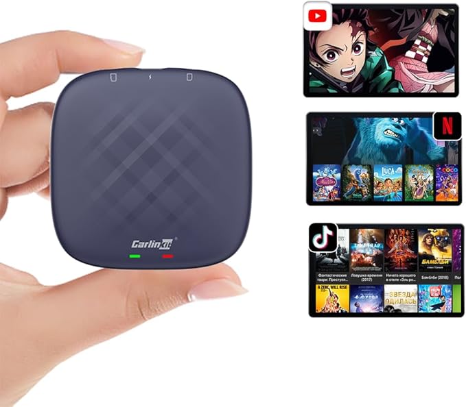 CarlinKit CarPlay Ai Box Magic Box Android 13.0 System Wireless CarPlay Adapter Android Auto Support Netflix YouTube Google GPS+Glonass 4GNetwork.for iPhone & Android Phone,Wired to Wireless,8GB+128GB