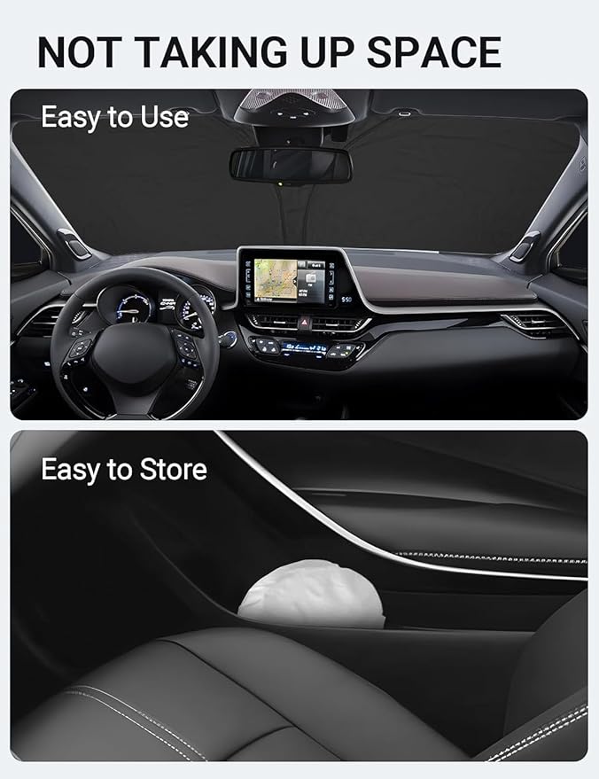 Proadsy 2026 Upgrade Front Windshield Sun Shade Foldable Sunshade Protector Custom Fit 2018-2023 CH-R C-HR CHR, XLE Premium CUV Winter Accessories