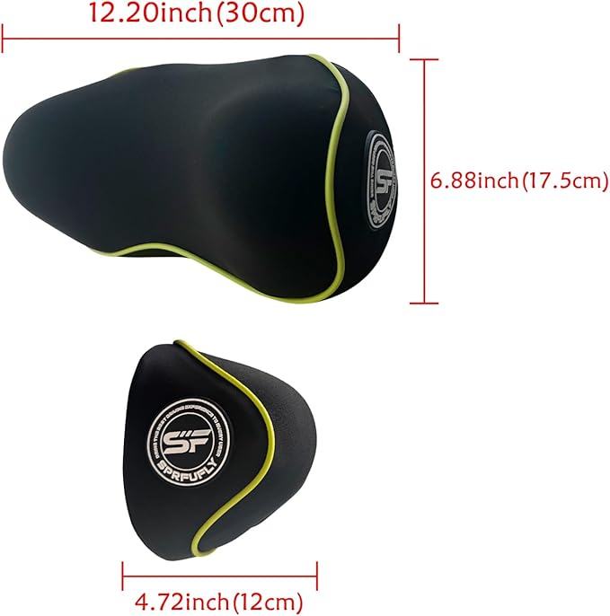SPRFUFLY Really Chic Car Headrest Pillow, Car Pillow for Driving with Adjustable Strap, 100% Memory Foam Neck Pillow, Ergonomic Design - 2 Pack Car Neck Pillow(Includes 2 Eye Masks, Yellow Side Rope)