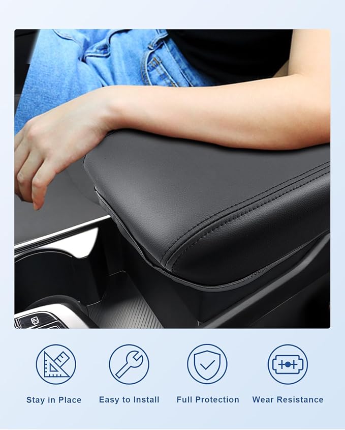 CDEFG Center Console Cover for 2023 2024 2025 Kia Sportage Accessories Armrest Cover Anti-Scratch Middle Console Pad Leather Armrest Protector
