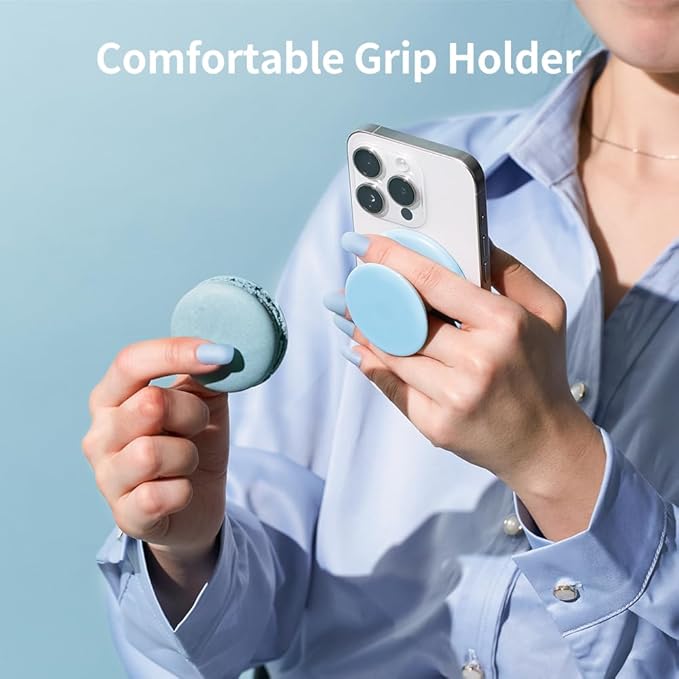 Sinjimoru for MagSafe Phone Grip, Soft Silicone Magnetic Finger Grip for iPhone 17/16/15/14/13, Comfortable One-Touch Holding, M-Tap Tok Lavender