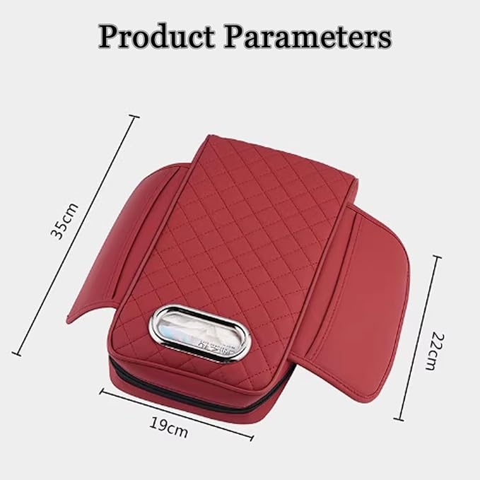 Car Center Console Cover for Infiniti FX SUV FX35 / FX37 / FX40 / FX45 /FX50, Leather Car Arm Rest Cover, Car Armrest Cushion with 2 Storage Bags Car Center Console Armrest Pad, G Yellow