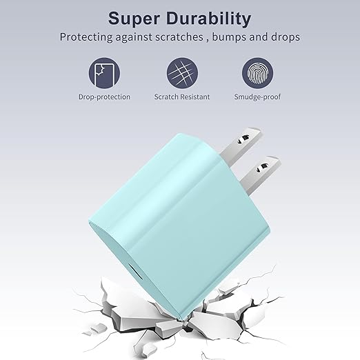 iPhone Fast Charger,Type C Wall Charger Block Plug and 10ft USB C to Lightning Charging Cable Cord Long,Power Adapter Cube Brick Box for Apple iPhone 14 Pro Max/14 Plus/14/13/12 Mini/11/XS Max/XR/iPad