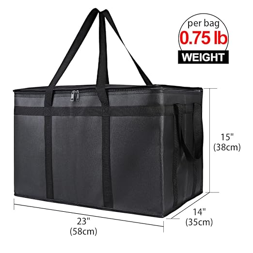 Bodaon 2PK Cooler Insulated Food Delivery Bag with Bottom for Delivery Drivers, XXX-Large Thermal Bags for Catering/Hot Pizza, Travel/Camping/Picnic Basket，Grocery Reusable Warmer Frozen, Black-Blue