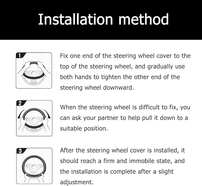 Direct Silicone Auto Car Steering Wheel Cover 13"-15" / 33-38cm, with 4 pcs Air Vent Hook - Black