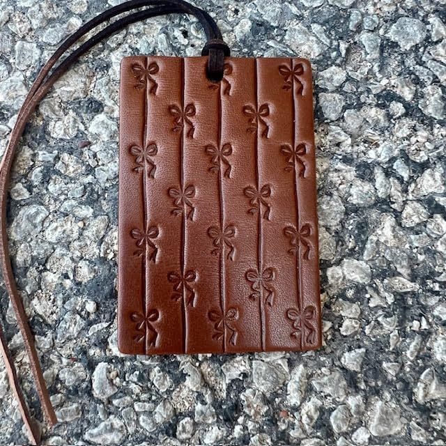 Air Flair | Leather Car Air Freshener | Rectangle | Bows (Baja Cactus)