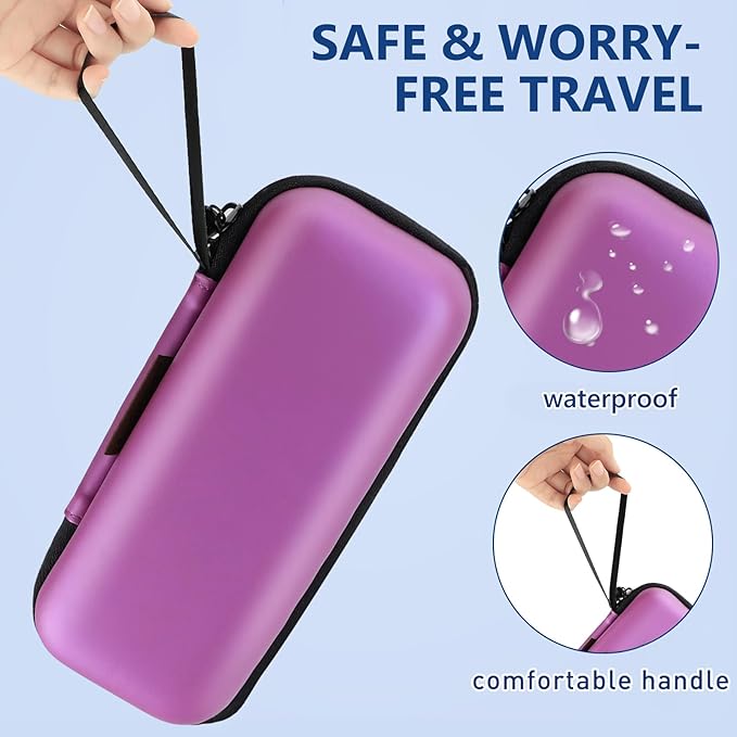 Insulin Cooler Travel Case, Portable EVA Medicine Travel Cooler, Diabetes Case with 2 Reusable Ice Packs TSA Approved for Diabetic Supplies Patent Pending(Purple-No Temp)