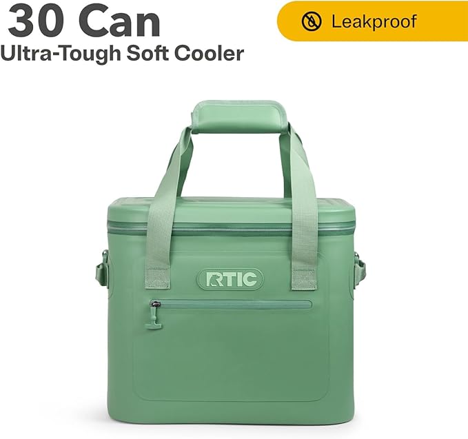 RTIC Ultra-Tough Soft Cooler 30 Can, Insulated Bag Portable Ice Chest Box for Lunch, Beach, Drink, Beverage, Travel, Camping, Picnic, Car, Trips, Floating Cooler Leak-Proof with Zipper