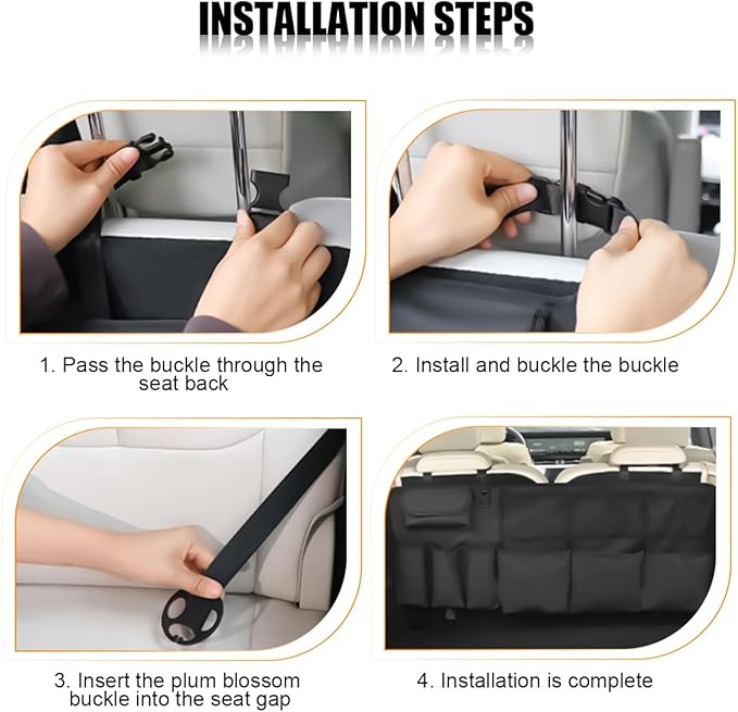 Car Trunk Organizer, Oxford Fabric Large Capacity Waterproof Vehicle Backseat Trunk Organizer, Multi-Pocket Auto Interior Storage Bag Accessories, Universal for SUV Sedan Truck