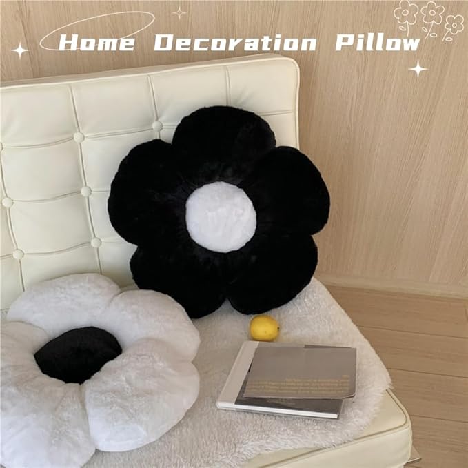 4 Pack Plush Flower Car Headrest Pillow and Lumbar Support Pillow Soft Comfortable Car Headrest Pillow Cute Car Accessories for Car Driving Cute Neck Pillows for Driving Car Decor