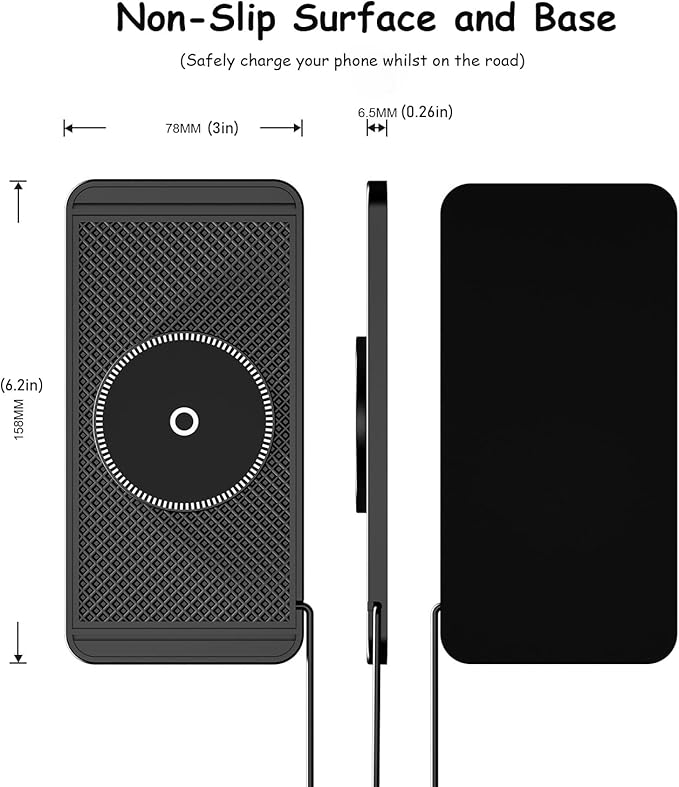 Cord‑Free Charging Pad for Nissan Pathfinder 2000–2025, Fast Charging Mat Non Slip with USB C Cable Universal Auto Center Console Charger Phones Dashboard