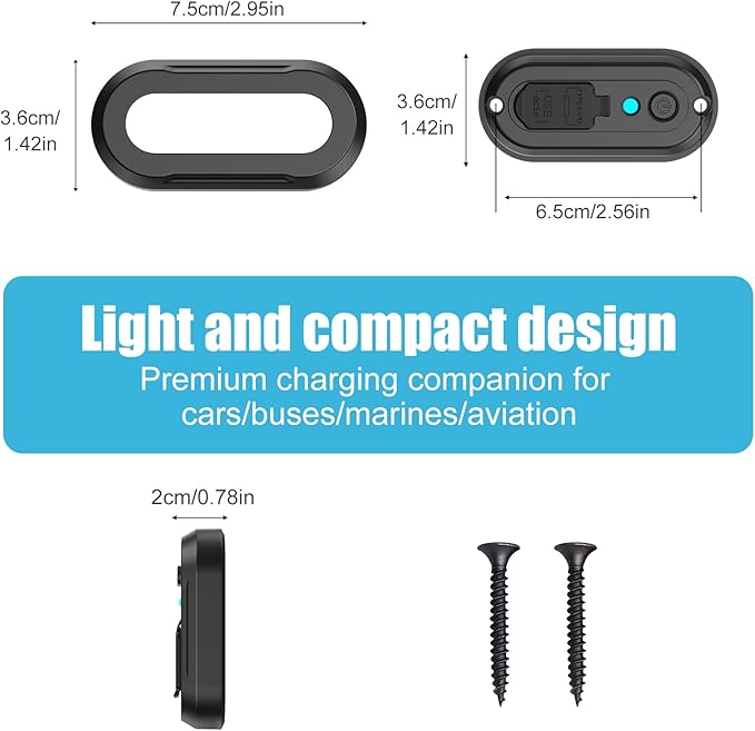 12V USB Outlet RV 3 Ports, Dual PD 30W and Quick Charge QC3.0 Car Socket Charger with Blue Indicator Light and Switch, Car USB Panel Wall Surface Mount Charging Accessories for Marine Bus Boat ATV