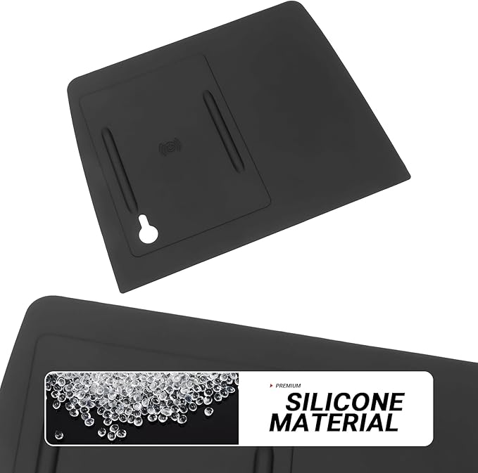 YOJOJOCO Wireless Charging Anti-Slip Mat Compatible with Honda 2023-2026 Pilot & 2026 Passport Accessories Wireless Charging Mat with Indicator Light Port Center Console Liner Black Silicone Material