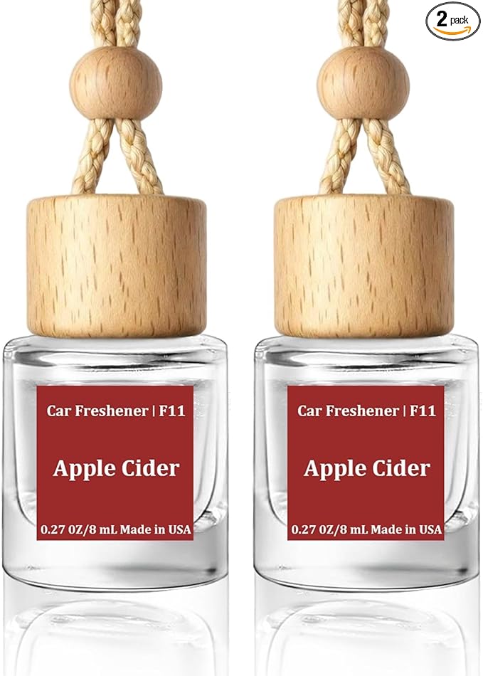HoogaLife Car Air Freshener Diffuser 2 Pack Hanging Air Freshener Diffuser - Apple Cider Fragrance Oil Air D iffuser for Car, 45+ days Long Lasting Fragrance Made in USA （F11）