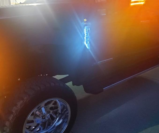 iJDMTOY Ice Blue LED Background Illumination Kit Compatible with 2017-2021 Ford F250 F350 F450 Super Duty Side Fender Chrome Emblem