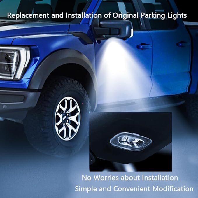 2Pcs Side Mirror Logo LED Welcome Lights Puddle Lamp Projector Door Light Floor Light Accessories Suitable for Ford F150 F250 F350 2015 2016 2017 2018 2019 2020 2021 2022 2023 2024 2025
