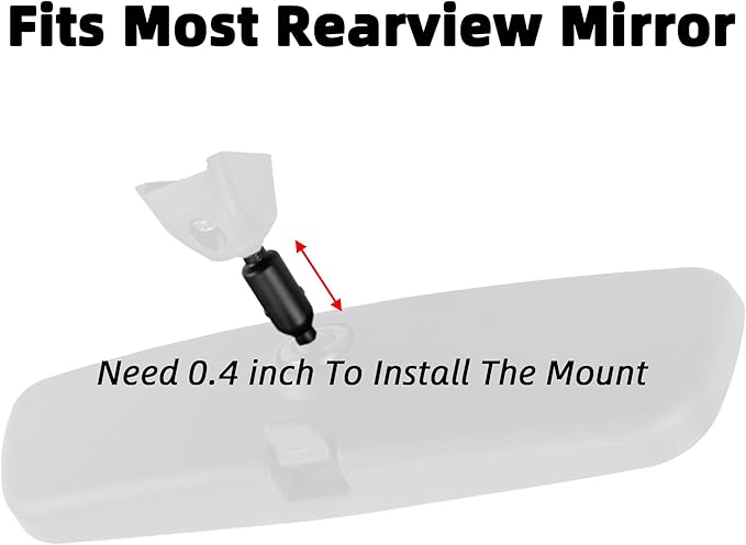 Dash Cam Mount for Rove R2-4K, R2-4K PRO, R2-4K Dual, Stealth 4K, Stealth 4K PRO, Insignia NS-DCDCHH2, 360 J501 Dash Cam Rearview Mirror Mount Holder for Rove R2 4K Dash Cam Series