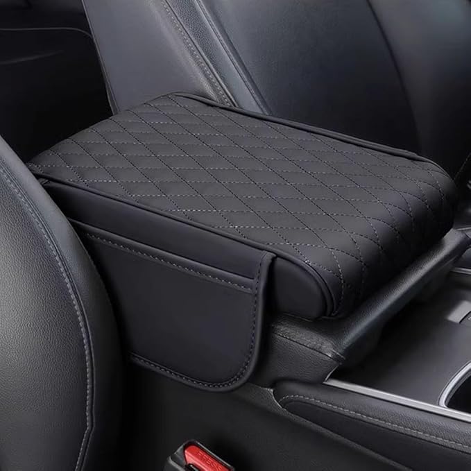 Car Armrest Pad for Mazda CX-3 CX-5 CX-30 CX3 CX30 CX5 2015-2020 2021 2022 2023 Leather Armrest Box Mat Center Console Cushion Pad Universal Armrest Seat Box Cover Protector,Black, normal