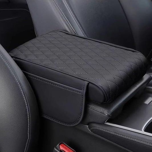 Car Armrest Pad for BMW X3 G01 F25 E83 2003-2019 2020 2021 2022 2023 2024 Leather Armrest Box Mat Center Console Cushion Pad Universal Armrest Seat Box Cover Protector,Black, normal