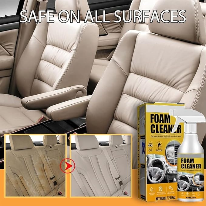 2PCS Purpose Foam Cleaner, All Around Master Foam Cleaner,Purpose Cleaner for car, Upholstery Cleaner for car Seats, Interior, Car seat Stain Remover