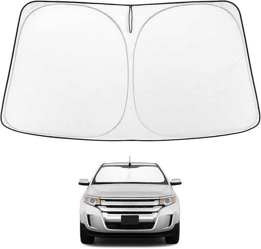 Proadsy 2026 Upgrade Windshield Sun Shade Custom Fit 2007-2014 Ford Edge Foldable Front Sunshade Protector Sun Visor Blocks UV Rays Keep Car Cooler