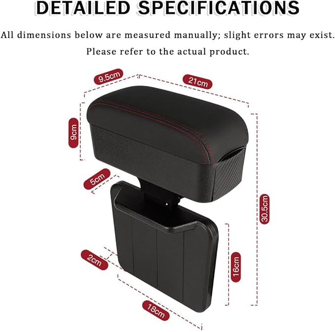 Car Armrest Storage Box Organizer for Nissan Versa 2006–2025, Forearm Wrist Support Adjustable Center Console Armrest Pad Car Seat Gap Filler Organizer