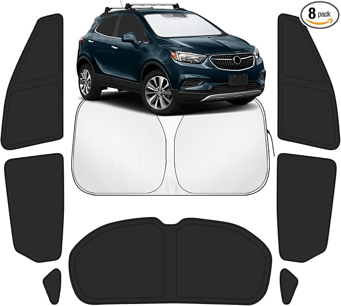 Car Window Shades Intended for Buick Encore 2013-2022, Privacy Window Covers 8PCS for Side, Rear & Windshield, Car Shield Sunshade for Privacy Protection, Heat Blocking, Camping and Parking