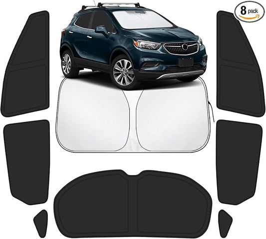 Car Window Shades Intended for Buick Encore 2013-2022, Privacy Window Covers 8PCS for Side, Rear & Windshield, Car Shield Sunshade for Privacy Protection, Heat Blocking, Camping and Parking