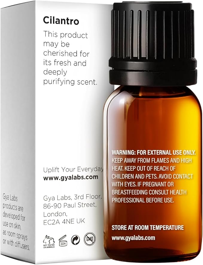 100% Pure Cilantro Essential Oil - 0.34 Fl Oz - Cilantro Oil for Hair, Skin, Diffuser, Aromatherapy & DIY Candle Making Scent