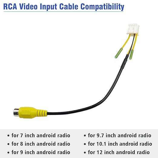 10Pin RCA Wiring Harness Connector for Android Car Stereo Radio Backup Camera RCA Video Input Adapter Replacement Cable, USJY37